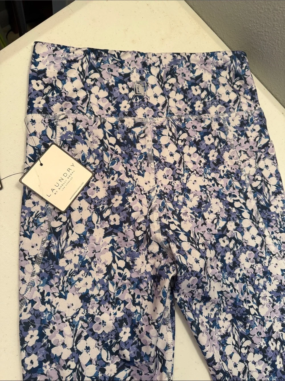 Laundry By Shelli Segal Blue & Purple Floral Jeggings